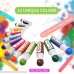 12 Colors Washable Dot Markers,Shuttle Art Bingo Daubers Dabbers Dauber Dawgs for Kids Toddlers Preschool Children Art Craft Supply with 10 Patterns Double Adhesive Paper 1 Apron 1 Sleeve 12 Colors Dot Markers B07HLKD7MX